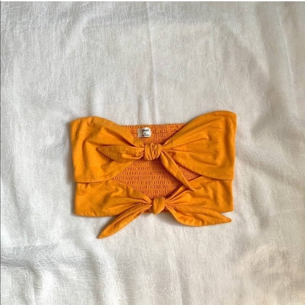Aritzia Wilfred Daveney Tube Top in Orange/Yellow